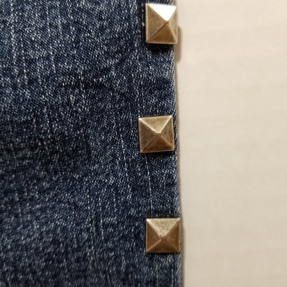 Mossimo jeggings 9 pyramid stud embellished tuexdo stripe style whiskered punk - Picture 13 of 15